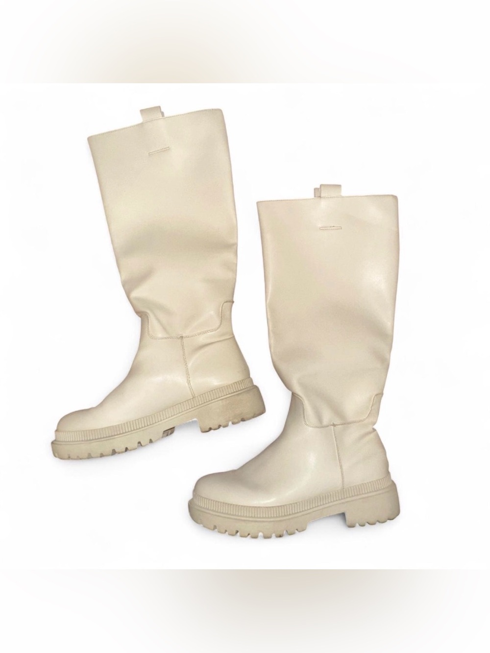 Elegant Cream Knee-High Women's Boots Size 41 - Picture 2 of 8
